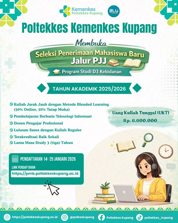 Penerimaan Mahasiswa Baru DIII Kebidanan Jalur Pendidikan Jarak Jauh Tahun Akademik 2025/2026