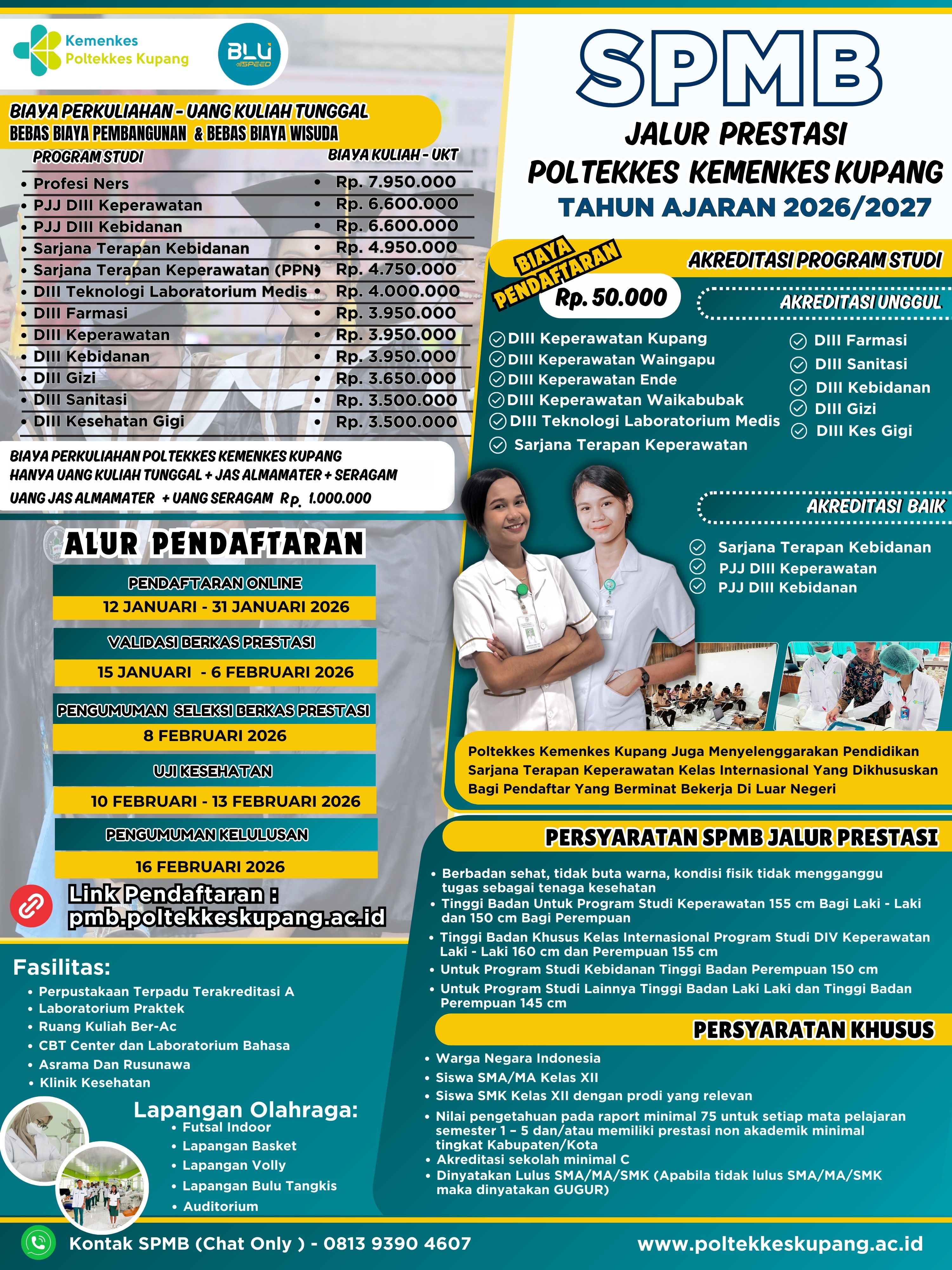 Seleksi Penerimaan Mahasiswa Baru Jalur Prestasi Poltekkes Kupang Tahun 2026