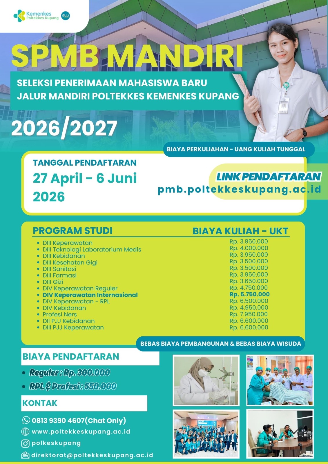 Pembukaan Seleksi Penerimaan Mahasiswa Baru Jalur Mandiri Poltekkes Kemenkes Kupang Tahun 2026